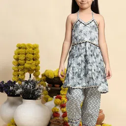 Cutiekins Boys Floral Printed Regular Kurta with Salwar-picture-22