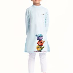 DEVOILER Boys Printed Mandarin Collar Kurta-picture-11