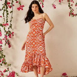 STREET 9 Women Floral Print Crepe Bodycon Maxi Dress-image-96