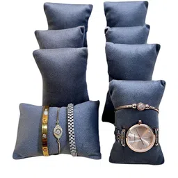 La Trove Pack Of 8 Grey Velvet Watch Organizer Pillow-picture-3