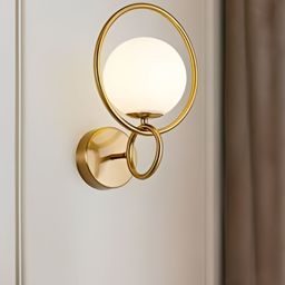 KINIS Gold-Toned & White Metal Quirky Spherical Shaped Wall Lamp-9