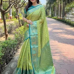 Aldwych Ethnic Motifs Woven Design Zari Banarasi Saree-picture-52