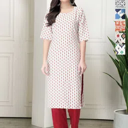 7Threads Women Pack of 6 Ethnic Motifs Printed Crepe Kurta-image-39