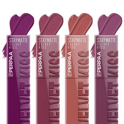 PERPAA Set Of 4 Velvet Kiss Waterproof Matte Liquid Lipstick -3.5 ml Each -Shades -3-4-5-6-18