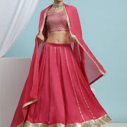 Khushal K Embroidered Ready to Wear Lehenga & Blouse With Dupatta-picture-40