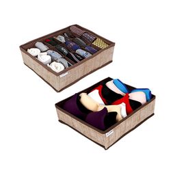 HOKIPO Brown & White 2 Pieces Multi-Utility Organisers-38