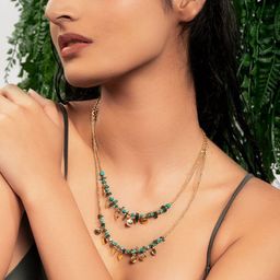 Priyaasi Gold-Plated Stone Studded & Beaded Layered Necklace-image-78