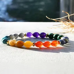 EPSAA Unisex Multi Colored Crystals Elasticated Bracelet-picture-12