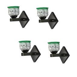 1ST TIME Green & White 4 Pieces Printed Glass Contemporary Wall Lamps-picture-47