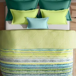wakefit Green & Grey Striped Double Bed Comforter-picture-24