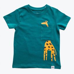 Reedoo Kids Giraffe Bio Finish Graphic Printed Round Neck Cotton T-shirt-image-2