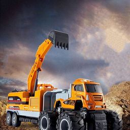 UKAXA Kids Excavator Truck Toy Unbreakable Construction Bulldozer Long Crane Toy Vehicle-46