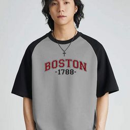Genzy Men Typography Printed Drop-Shoulder Sleeves Applique T-shirt-image-93