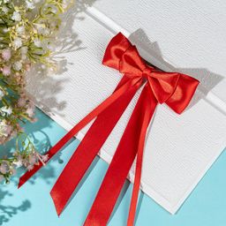 Arendelle Christmas Satin Silk Ribbon Long Tail Double Bow-image-7