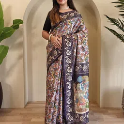 MORDEN MUSE Kalamkari Printed Pure Cotton Saree-picture-3