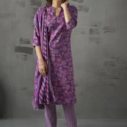 Anouk Women Floral Printed Regular Kurta with Trousers & With Dupatta-18