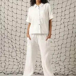 Hubberholme Pure Cotton Short Sleeves Shirt With Trousers-picture-47