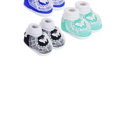 NESKA MODA 12 To 18 Month Non Slip Baby Girls Pack of 3 Pair Cotton Butterfly Frill Booties-image-49