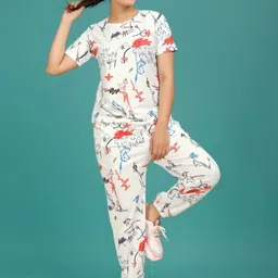 XPIOX Abstract Printed Round Neck Top With Trouser image 3