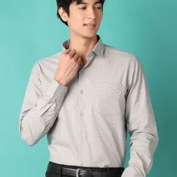 J White by Vmart Men Spread Collar Micro Ditsy Printed Cotton Formal Shirt-image-85
