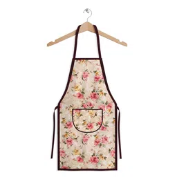 Kuber Industries 2Pc Beige & White Printed Skin Friendly Aprons With Ties image 4