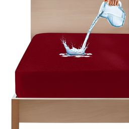 Mattress Protector Maroon Terry Water Resistant Mattress Protector-image-28