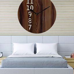 Freny Exim Brown Analogue Wood Wall Clock-image-80