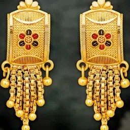 Luv Fashion Gold-Plated Square Drop Earrings-image-37