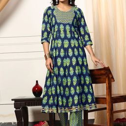 Moda Rapido Women Floral Printed Regular Kurta with Trousers-picture-53