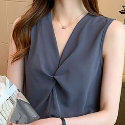 HERE&NOW Women V-Neck Sleeveless Top-image-40