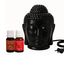 Pookiemoon Ceramic Buddha Diffuser with Rose and Sandalwood Oils 10ml Each-24