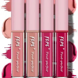 FOPE Set Of 4 Pout Perfect Liquid Lipstick - 4 ml Each - Shade 02-06-09-10-28