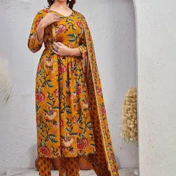 SKY FAB Women Floral Printed Regular Kurti with Trousers & With Dupatta-picture-30