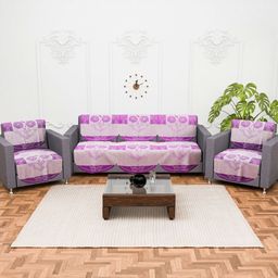 Myntra Elegant Homes Purple Cotton Sofa Cover-image-28