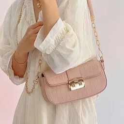 CORSICA Textured PU Half Moon Handheld Bag with Fringed-image-62