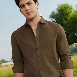 Campus Sutra Men Classic Regular Fit Spread Collar Solid Cotton Casual Shirt-picture-20