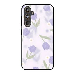 QRIOH Floral Printed Samsung Galaxy M55s Glass Back Case Mobile Accessories-image-46