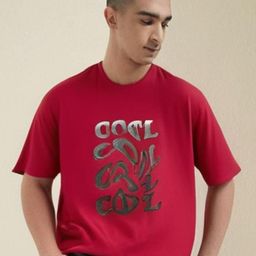 MACK JONNEY Typography Printed Round Neck Oversized T-shirt-image-21