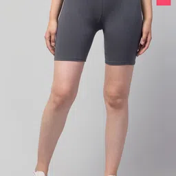 Attire Zone Women Pack of 2 Skinny Fit Low-Rise Cycling Sports Shorts-picture-16
