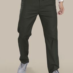 DIVISIVE Men Relaxed Straight Fit Mid-Rise Easy Wash Trousers-image-7