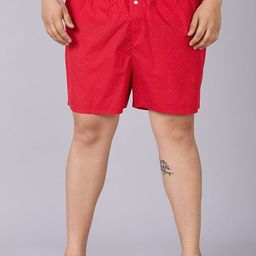 UNSIZED Men Plus Size Printed Pure Cotton Boxer USBX-125-BX015-PR01-RED-30