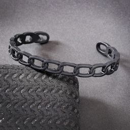 Anouk Men Rhodium-Plated Cuff Bracelet-image-1