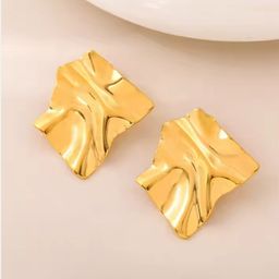 Krelin Gold-Plated Chunky Contemporary Drop Earrings-image-69