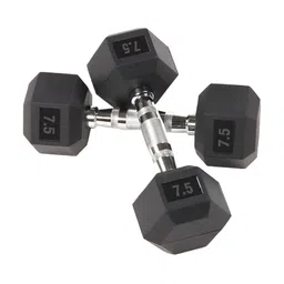 GRIP Set Of 2 Hexagon Fixed Weight Dumbbells - 7.5 kg Each-6