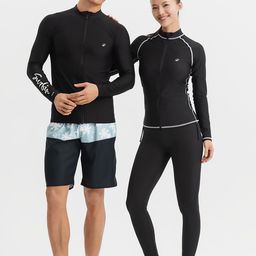 OLAIAN By Decathlon Printed Uv Protection Zip Swim Tops-image-67