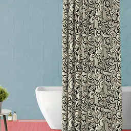 ArtzFolio Green & Black Geometric Printed Waterproof Shower Curtain-image-66