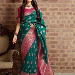 Quelea Woven Design Zari Pure Silk Banarasi Saree-picture-7