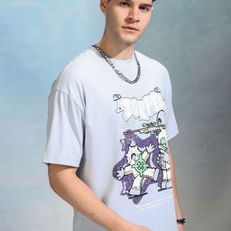 HIGHLANDER Men Graphic Printed Round Neck Cotton Oversized T-shirt-image-68