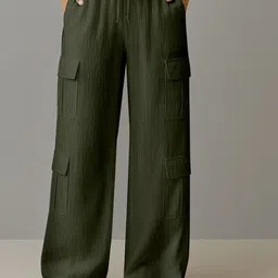 Visit Wear Women High-Rise Relaxed Fit Cargos-picture-1