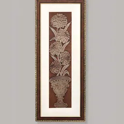 SHREE KALA HOME DECOR Brown & White 1 Piece Synthetic Wood Floral and Botanical Wall Paintings-45